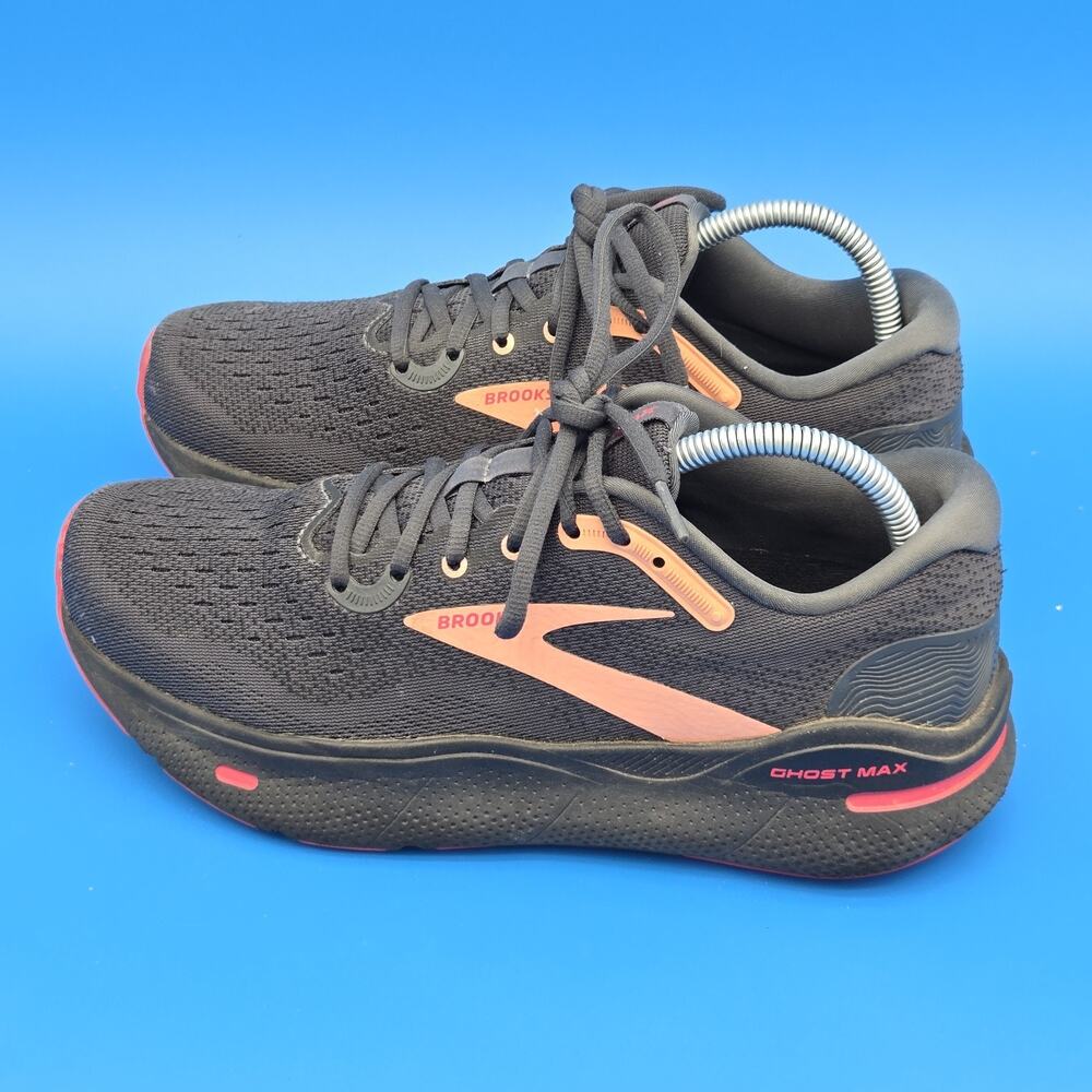 Brooks Ghost Max Women's 9.5 Black/Papaya/Raspberry Running Walking High Cushion - Picture 1 of 11